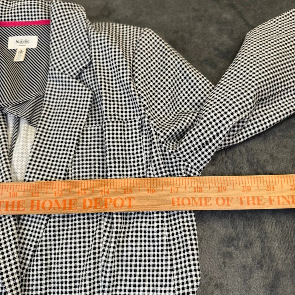 Rafaella Weekend Blazer Womens Small Black Gingham Single Button Stretch - Picture 10 of 11